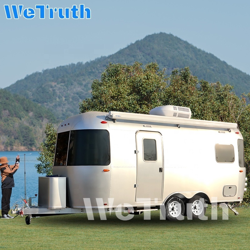 eco friendly CE Certified Promotional pass inspection Aluminum Camper Caravan travel trailers camper trailer with bathroom