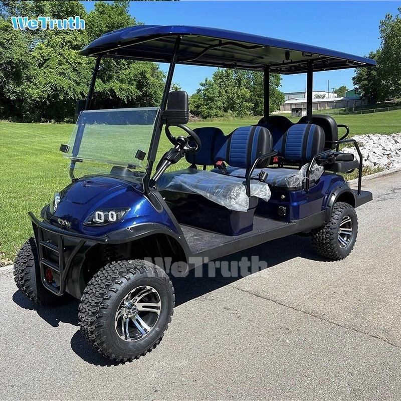 WeTruth Electric Lifted Golf Cart 2 4 6 8 Seats 4x4 Gas Off Road Club Car for Sale Blue black Custom Free Design