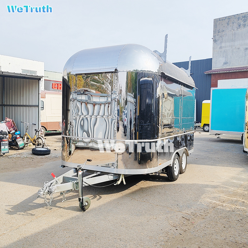 custom standard multifunctional airstream remorque bbq food trailer mobile fast food truck for europe