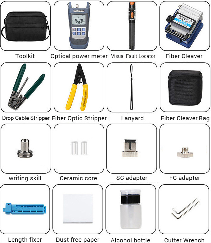 termination fiber optic tool kit with power meter fiber cleaving tools kit fiber optic fusion splice tools and kits