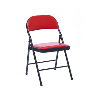 Durable Custom Portable Strong Metal Frame Cover Padded Dining Chair Folding Chair Metal Events Foldable Chair