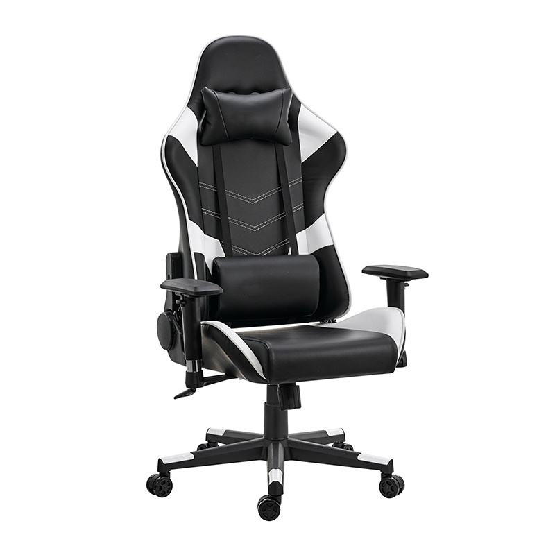 Gaming Chair Cheap Leather Fabric Pillow Reclining White PC Gamer Racing Style Office Computer Racing with Wheels