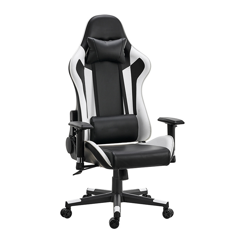 Gaming Chair Cheap Leather Fabric Pillow Reclining White PC Gamer Racing Style Office Computer Racing with Wheels