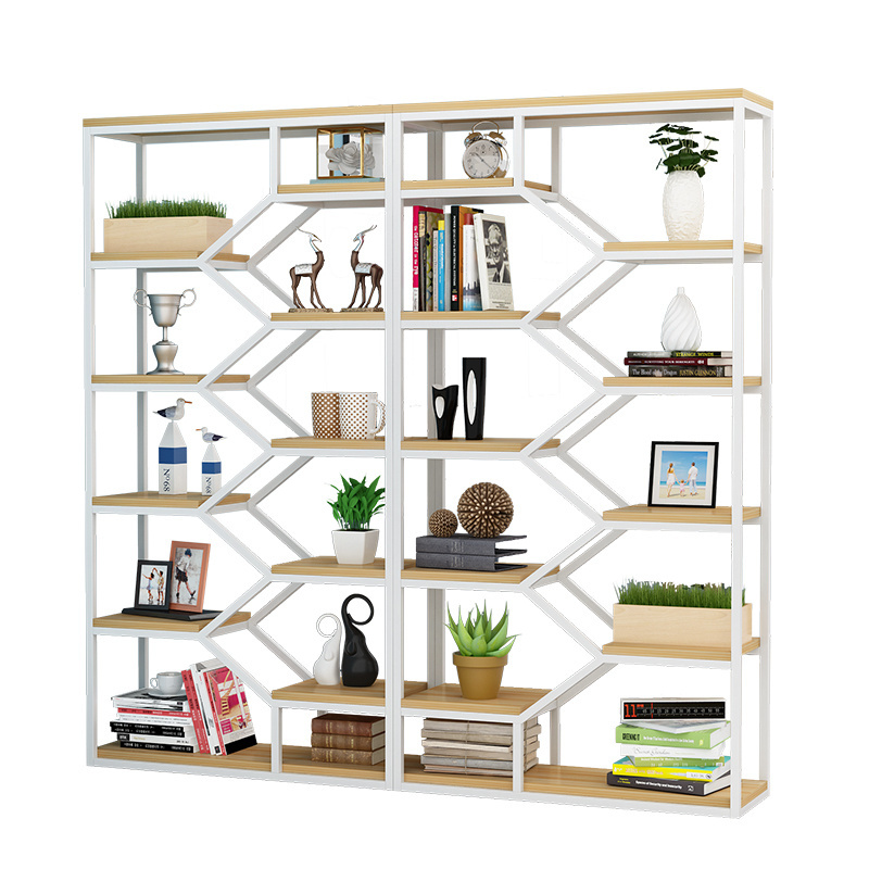 portable modern furniture large tall bookcase,4 tiers industrial metal ladder book shelf wooden for living room