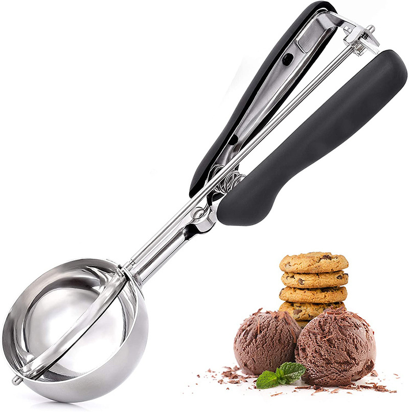 Hot seller eco-friendly ice cream scoop Cookie Scoop for Baking 3pcs Stainless Steel Ice Cream Scoop Set