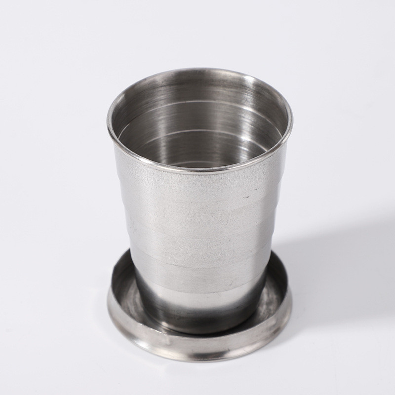 Stainless steel telescopic cup travel small water cup outdoor portable camping folding cup