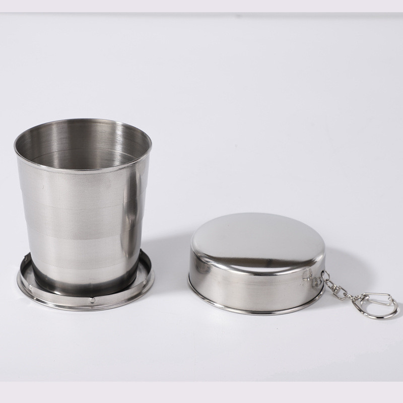 Stainless steel telescopic cup travel small water cup outdoor portable camping folding cup