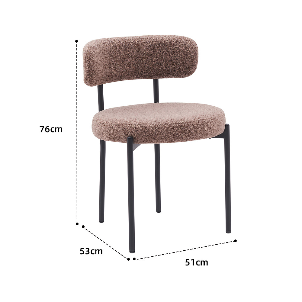 Hot Sale Luxury High Quality Soft Sponge Upholstered Fashion Hemp Cloth Fabric Cafe Dining Chair For Restaurant Living Room