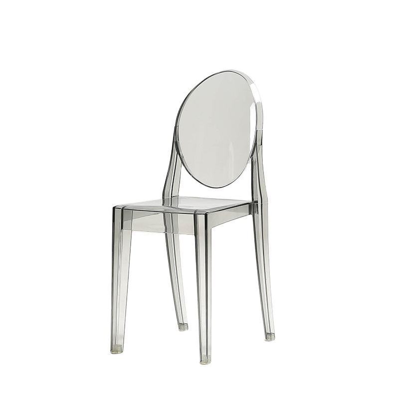 High Quality Plastic Transparent Polycarbonate Stackable Armless Colorful Ghost Dining Chair For Dining Furniture Dining Chairs