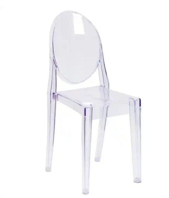 High Quality Plastic Transparent Polycarbonate Stackable Armless Colorful Ghost Dining Chair For Dining Furniture Dining Chairs