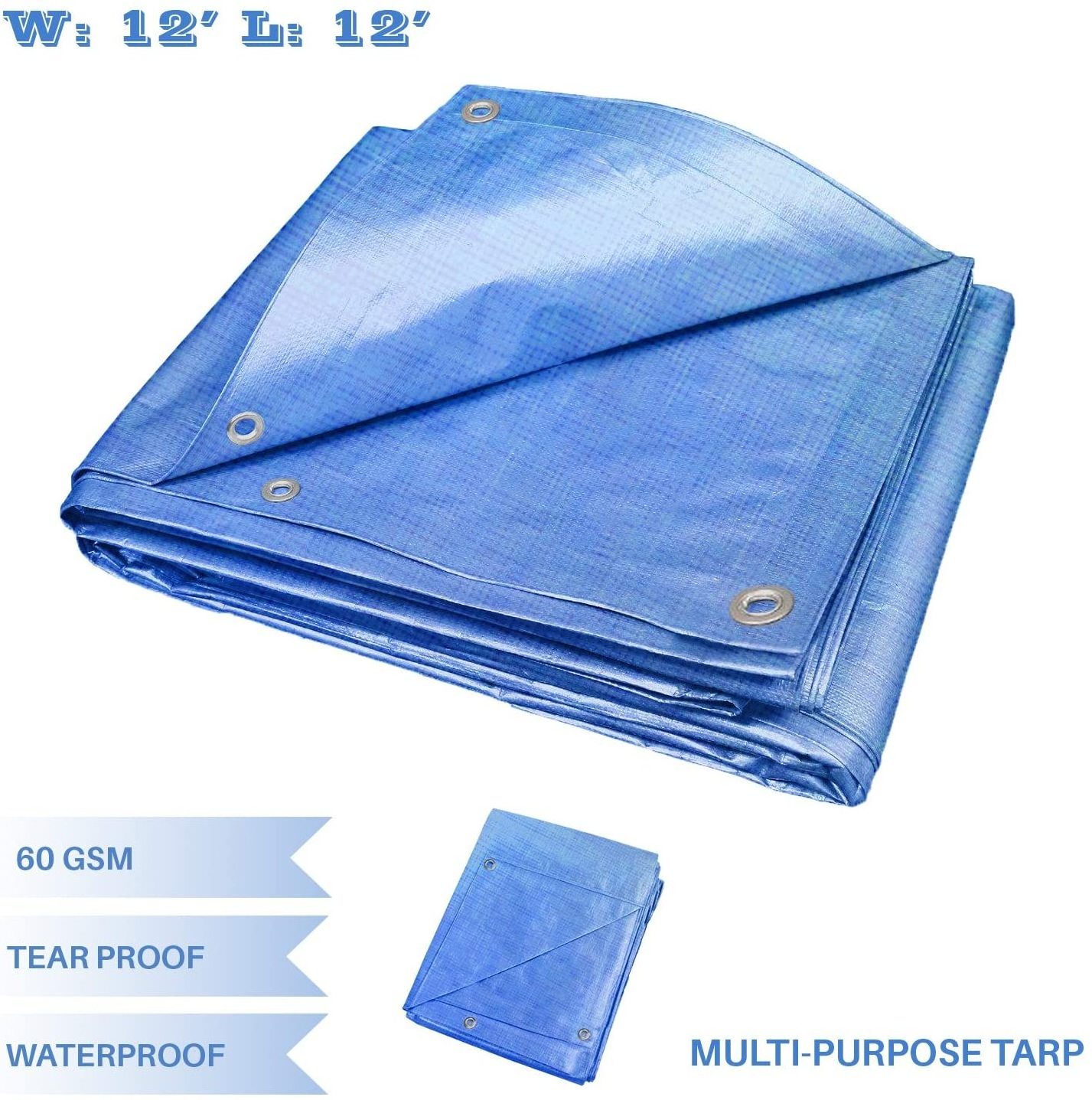 Heavy Duty Waterproof Poly Tarp Outdoors Canopy Tent Shelter construction cover 10Mil Tarpaulin for Car Boat