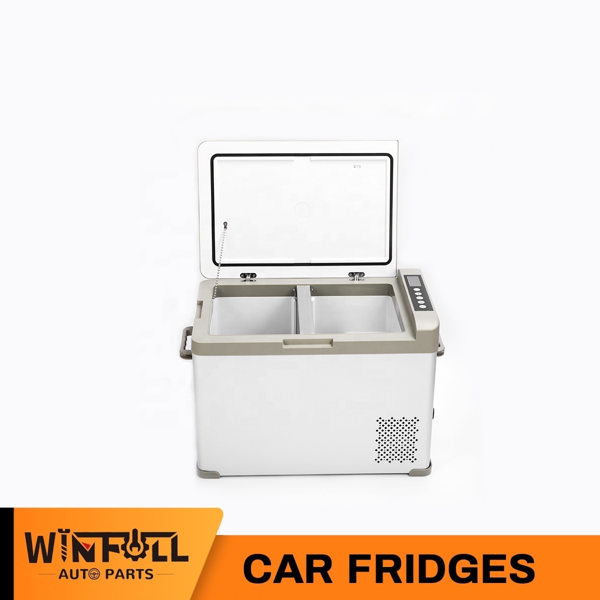 50L Portable Double Temperature And Double Control Camping Car Refrigerator With Compressor 12 / 24V