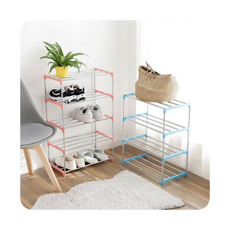 Racks Storage & Folding Cabinet With And Organizer Door Clothes Stands 1 Sitting Front Glass Store Shelving 4 Tier Shoe Rack