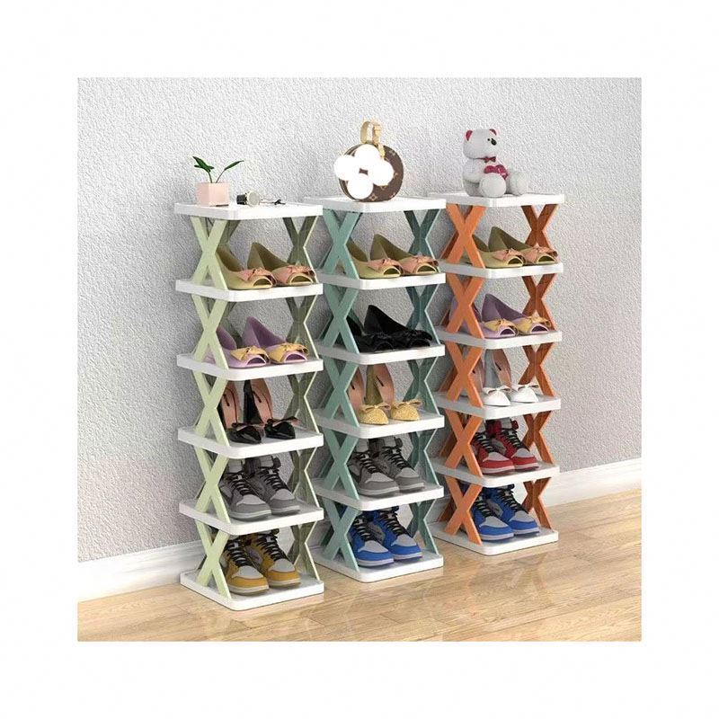 For Racks With Shoes Plastic Tier Cabinet Led Organizer Wall Display Entryways Kids White Strip Racks,Free Standing 6 Shoe Rack