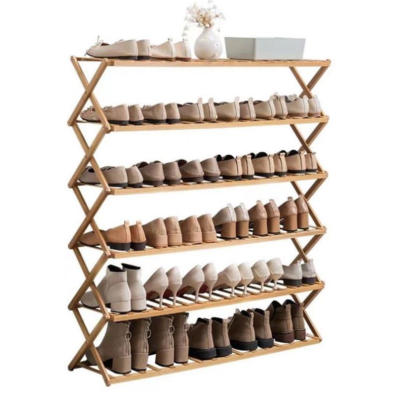 For Shoes Wooden Tier Display Racks Rotating Transparent Stackable 4 Button Door Folding Plastico Store Korean 8 High Shoe Rack