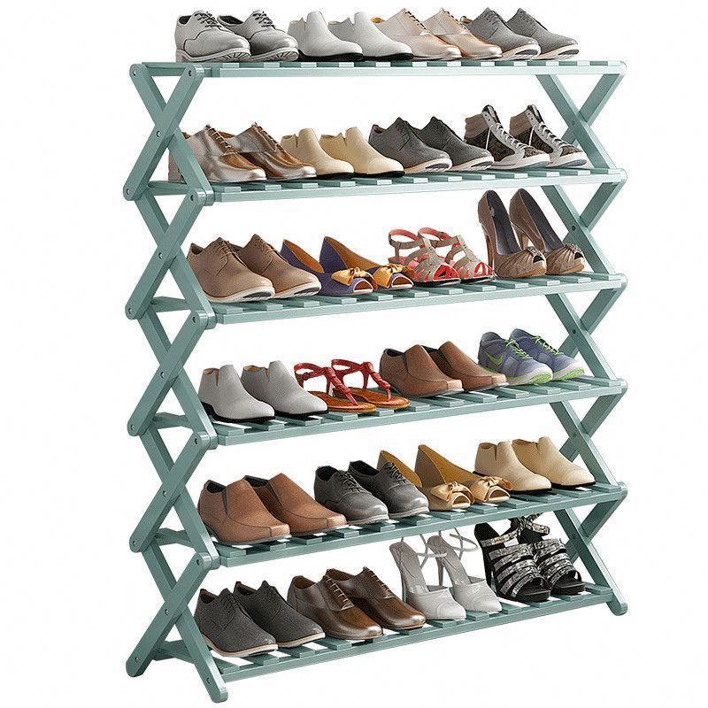 For Shoes Wooden Tier Display Racks Rotating Transparent Stackable 4 Button Door Folding Plastico Store Korean 8 High Shoe Rack