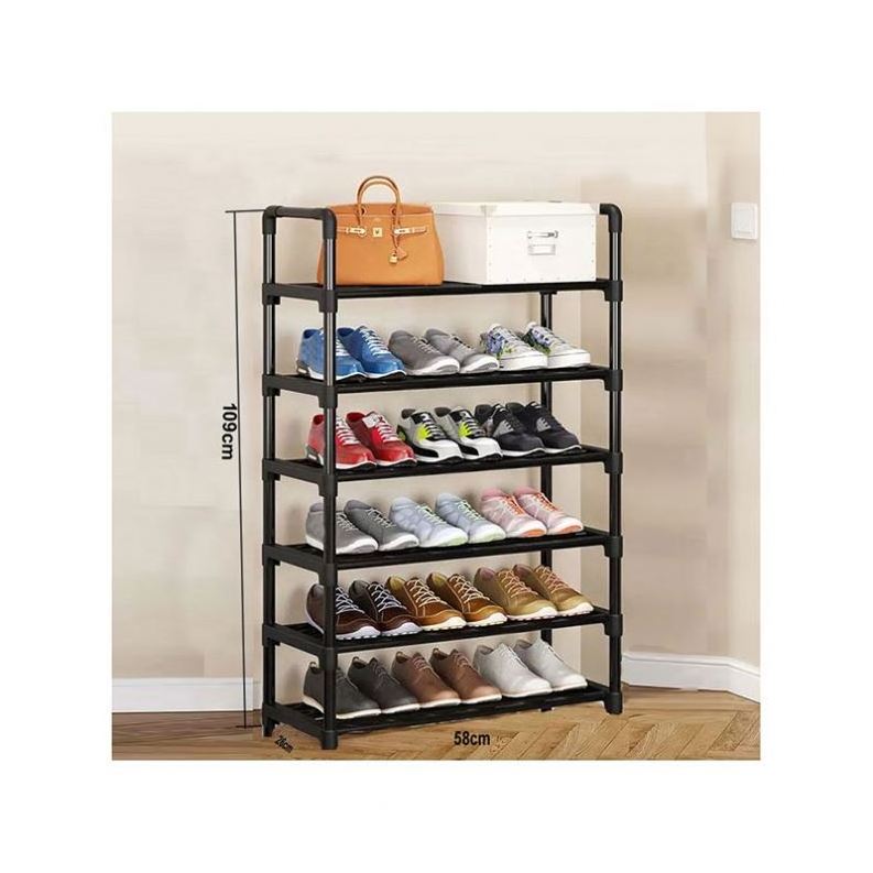 Door Metal And Cabinet Gray Back Slim Profile Telescopic 32 Pair Shoes Accessories 3Layers Is Divided High Quality Shoe Rack