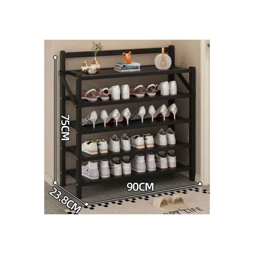 Cabinet Make Storage With Textile Fabric Bookcase 72Cm Table Brown Color Black Led Dustproof Multilayer Folding Box Shoe Rack