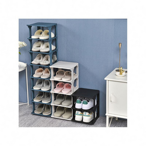 Wall Display Cabinet Storage Tall Store Mounted Sneaker Shelves Mount Turning Trolley Tree Thin High Quality Plastic Shoe Rack