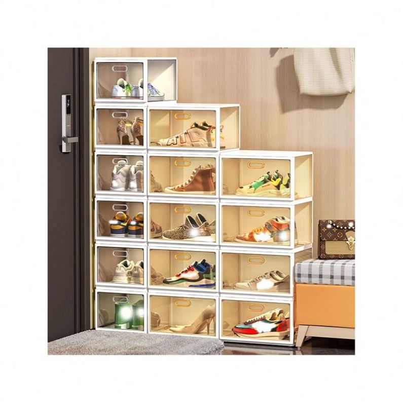 Organizer shoe rack Transparent Boxes Designs Plastic Swivel Portable Heated Bambo White Plywood Shoe Storage Rack