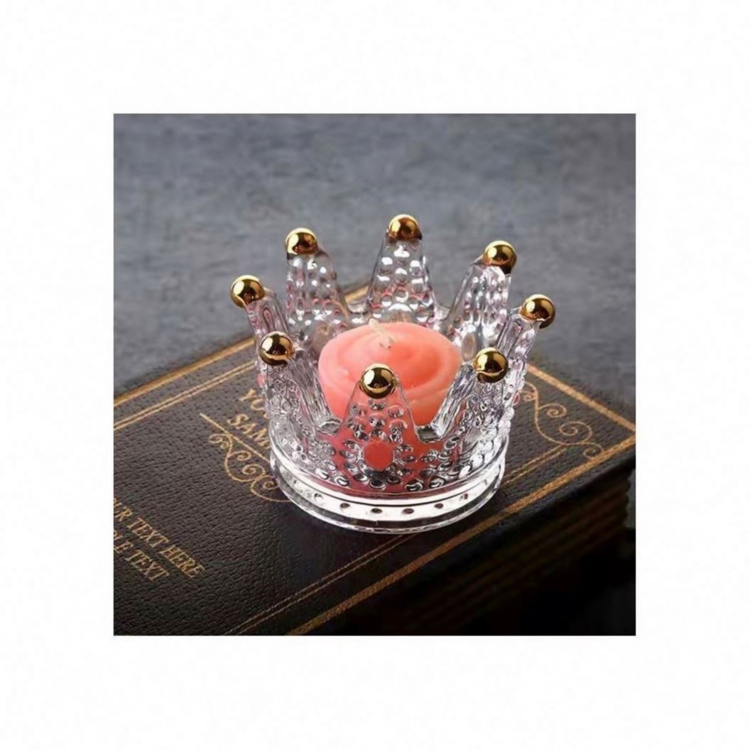 Holders Tea Light Votive For Home Decor 5 Arms And With Lid Round Crystal Glass Candle Holder