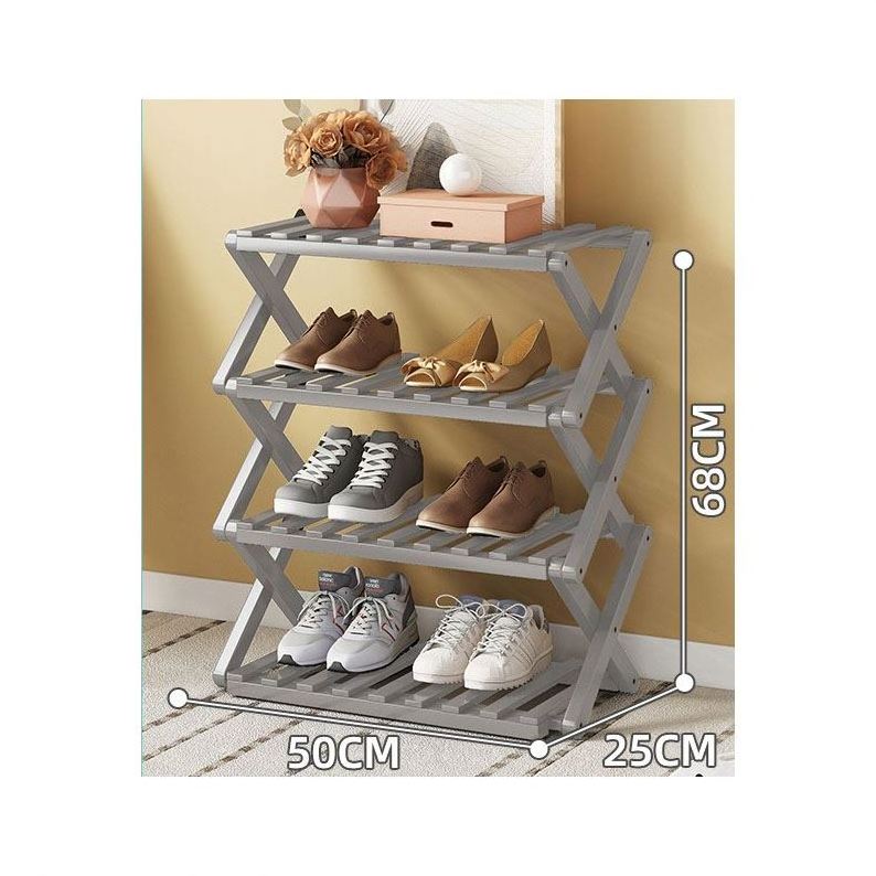 Cabinet Shoes With Storage For Wood Single Row Zipper Foldable Plastic Hinges 3 Tiers Open Indoor Thin Seat Entryway Shoe Rack