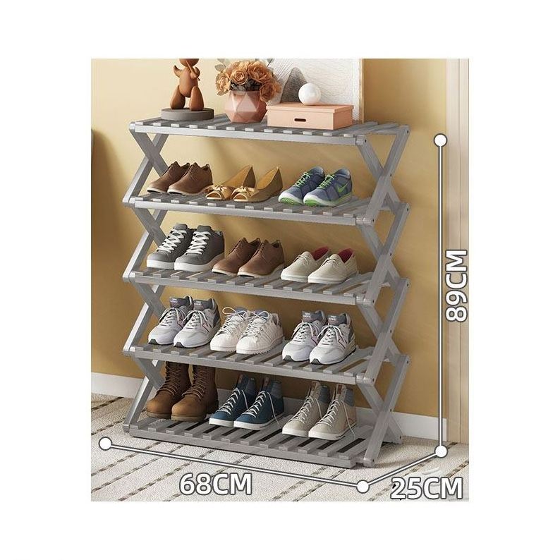 Cabinet Shoes With Storage For Wood Single Row Zipper Foldable Plastic Hinges 3 Tiers Open Indoor Thin Seat Entryway Shoe Rack