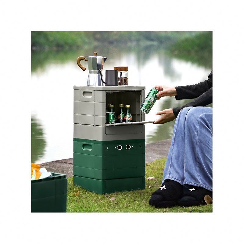 Camping Table Aluminum Portable Picnic With Wooden Lid Folding Plastic 2024 New Design High Quality Storage Box