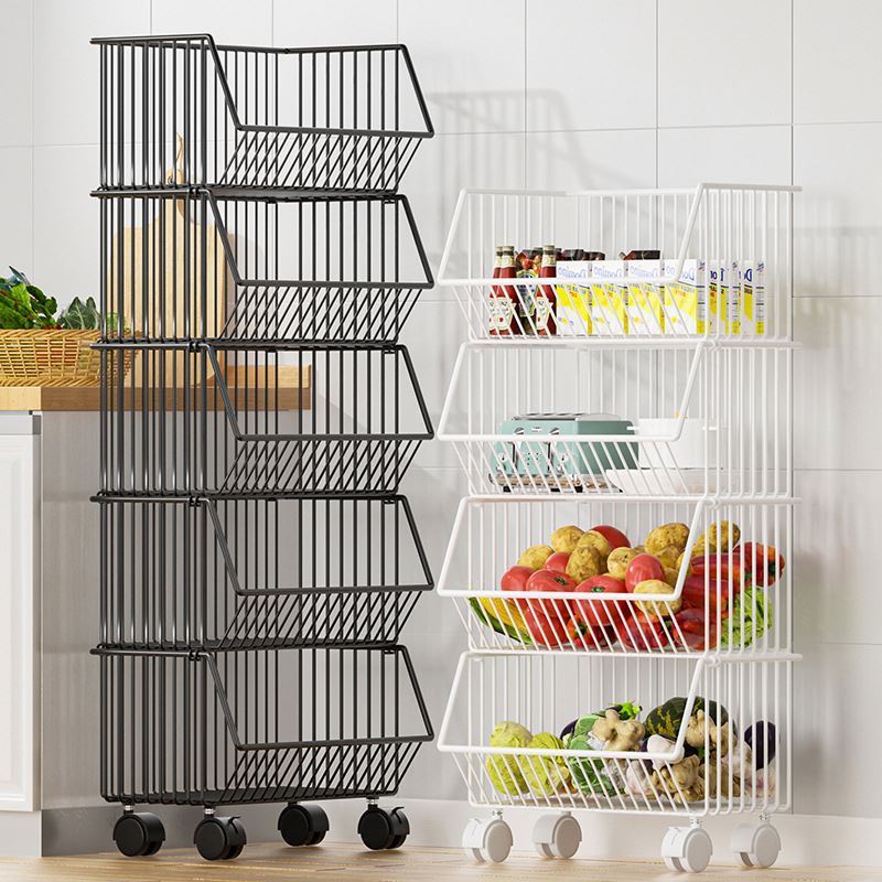 Trolley Storage Rack Shelf Island Mobile Dish Book Mesh Basket Hooks Laundry Food Bar Hot Sale 3 Tier Home With Kitchen Cart