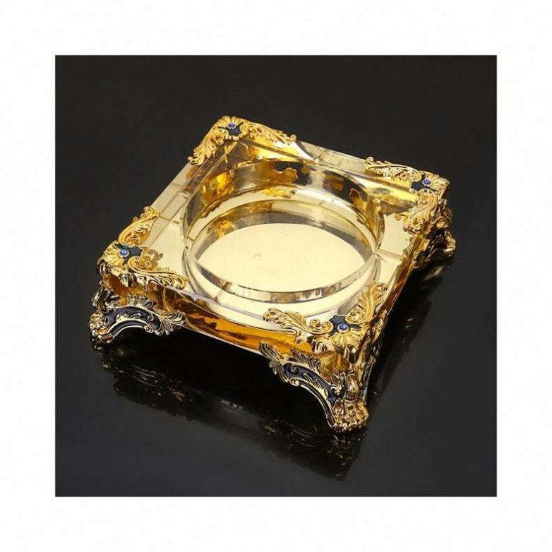 Cigar Square Glass Ceramic Luxury Odorless Expensive Epoxy Resin Gorilla Hand Air Purifier Gift Sets Yellow Wood Bowl 1 Ashtray