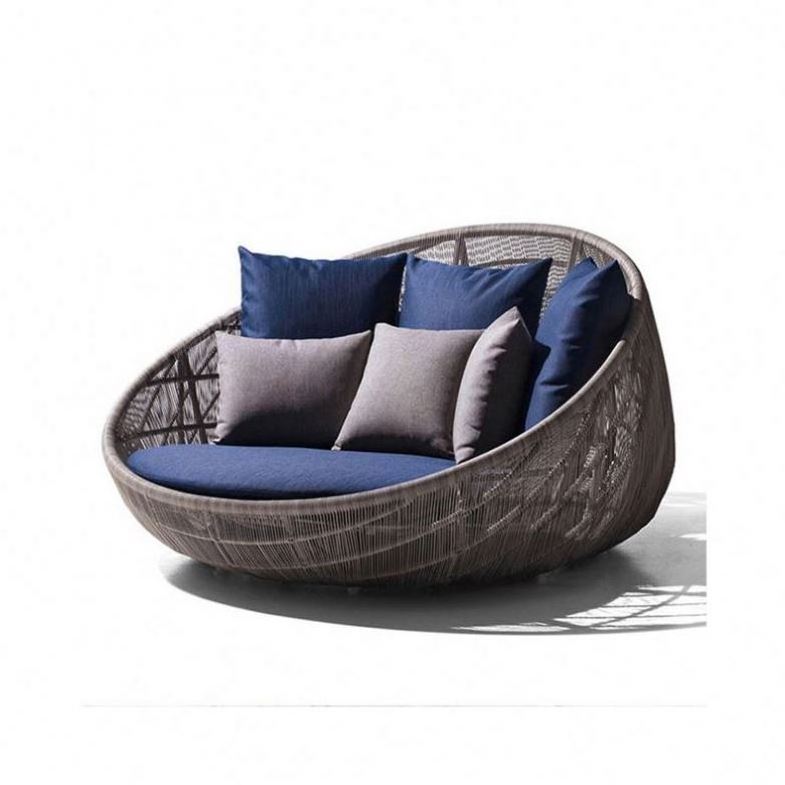 Sun Lounger Furniture Rattan Round Patio Canopy Garden Sleeping Beach Loungers For Sale Egg Shaped With Outdoor Daybed