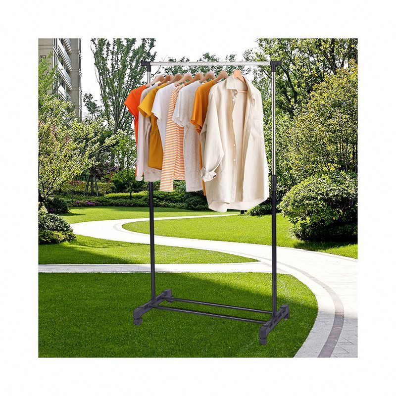 Hanger For Coat Hangers Flocked Suit Velvet Lock Circular Stainless Steel Dog Adjustable Rod Shop Door Clothes Dryer Rack