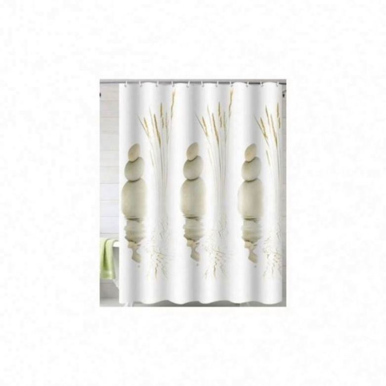 White Liner Fabric Waffle With Valance Modern Hooks Tassel Large Fluffy Peva Machine Cotton Roller Blind Shower Curtain