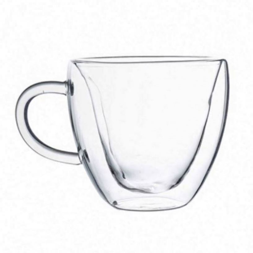 High Borosilicate Glass Double Wall Coffee Cups Mouth Measuring Long Water Hot Layer With Handles Double Wall Glass Cup