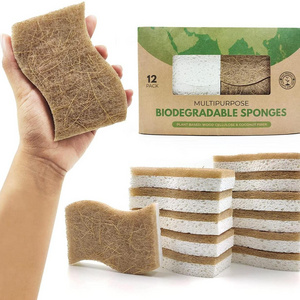 Wholesale Kitchen Cleaning Dishes Biodegradable Dish Washing Coconut Fiber Complex Cellulose Sponge