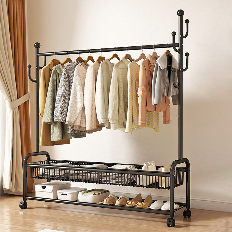 Rack Coat Shoe Stand Wall Mount With 5 Levels Nordic Fold Scarf Short Hooks Hall Metal Wood Kids Clothes Hanger