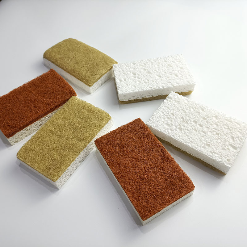 Wholesale Kitchen Cleaning Dishes Biodegradable Dish Washing Coconut Fiber Complex Cellulose Sponge