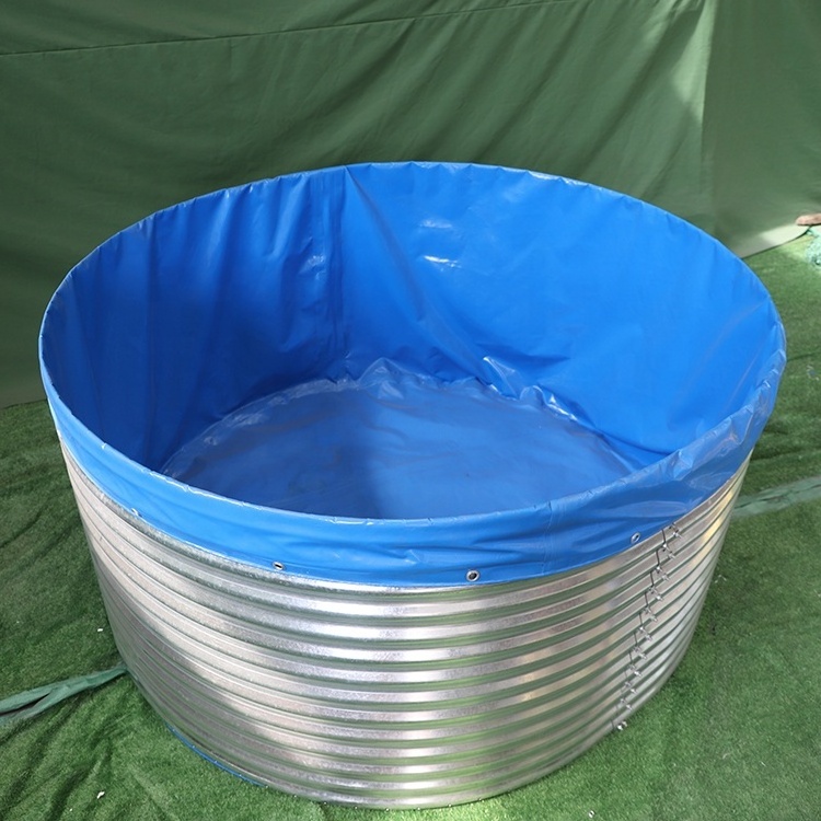 Fish Farming Equipment Tarpaulin Fish Pond  Economic Hot Galvanized Sheet Koi Tilapia Breeding Tank