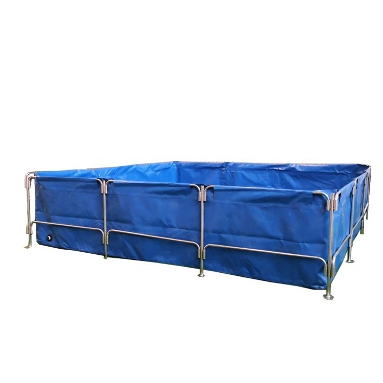 Durable Foldable Square 50000 liters Commercial Large Farming PVC Tarpaulin Pond Foldable Fish Tank For Sales