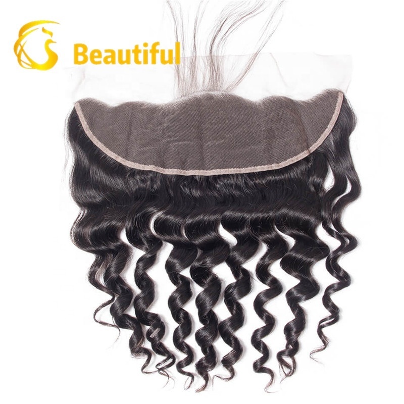 100 % unprocessed brazilian eurasian remy loose deep wave human hair bundles with frontal in pack indian natural black weaving