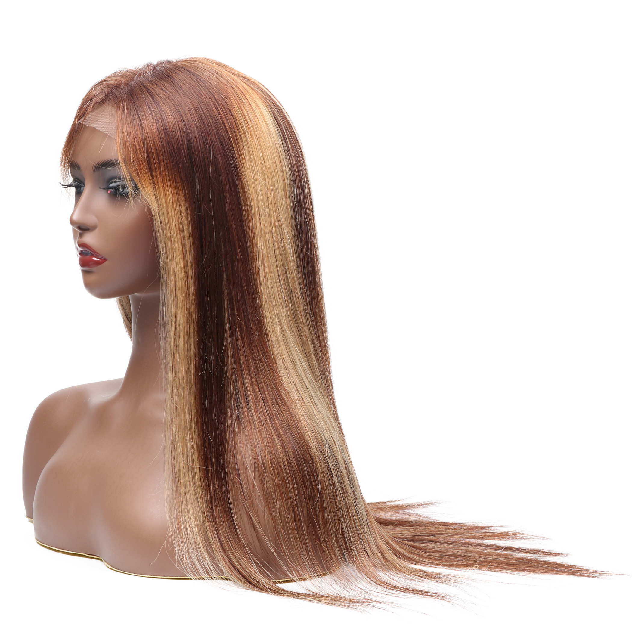 piano highlight brown wig ombre color long inch straight 13x4 13x6 hd lace front human hair wig