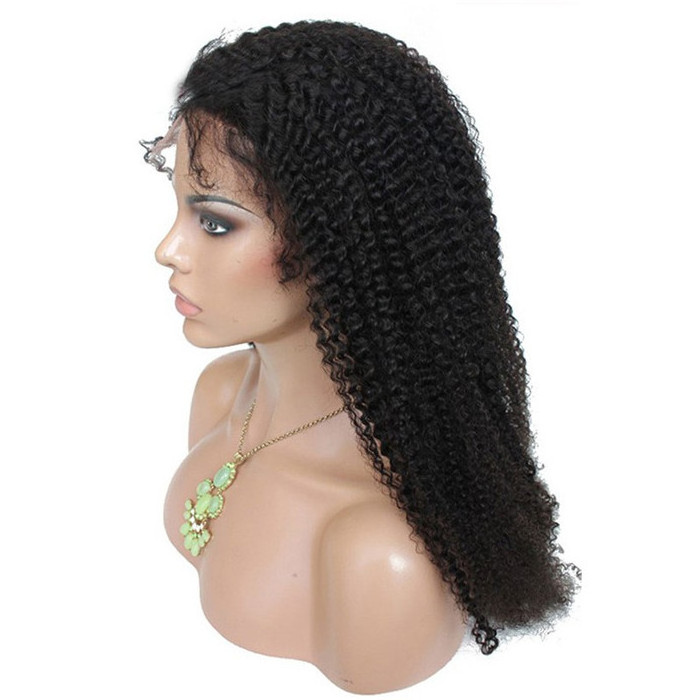 full cuticle 8a grade 20 inch virgin mongolian afro kinky curly hair 130% density full lace wig for 180 density black women