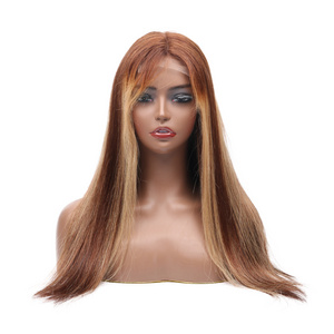 piano highlight brown wig ombre color long inch straight 13x4 13x6 hd lace front human hair wig