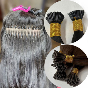 12A 100% Indian human raw hair extension 1B bone itip straight double drawn pre-bonded Keratin i tip hair extension