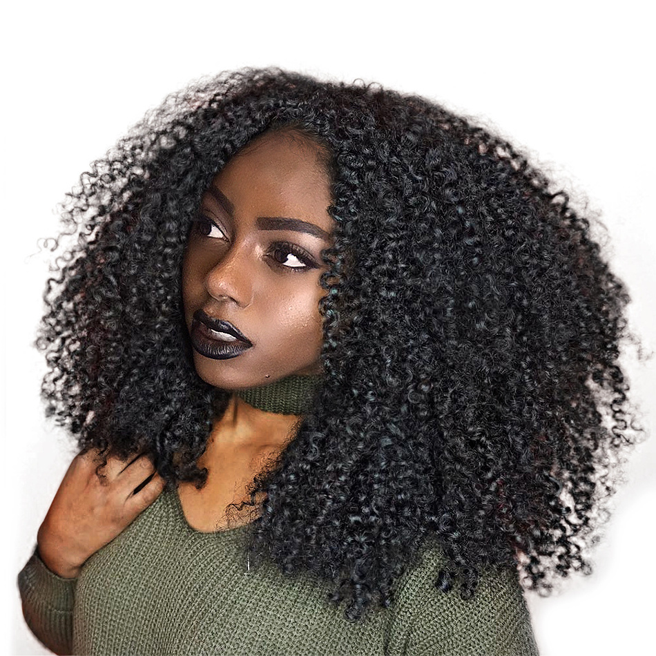 100% virgin indian remy temple Factory wholesale 14inch mongolian kinky curly hair short lace front wigs for black women