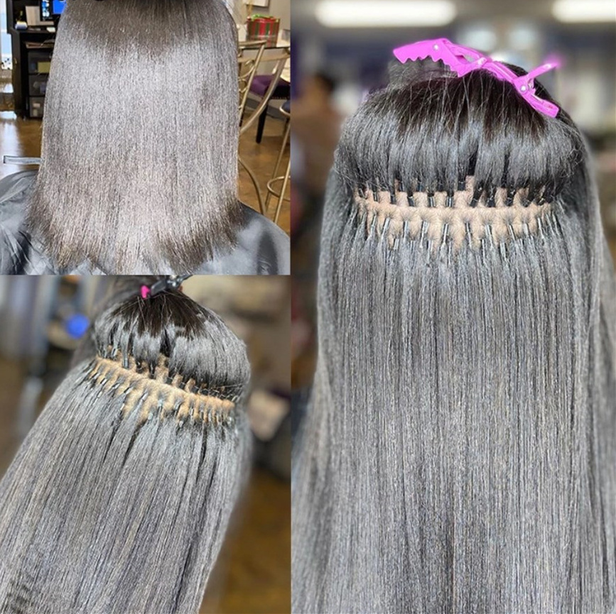 12A 100% Indian human raw hair extension 1B bone itip straight double drawn pre-bonded Keratin i tip hair extension