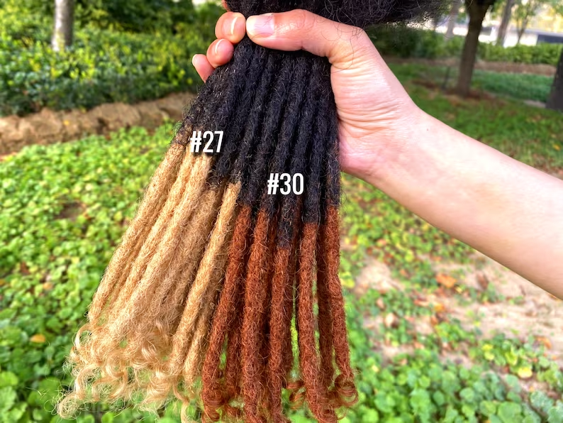 Wholesale 100% Human Hair Handmade 0.6cm Colorful Afro Kinky With Curly End Crochet Dreadlock Braiding Hair Extension Bulk