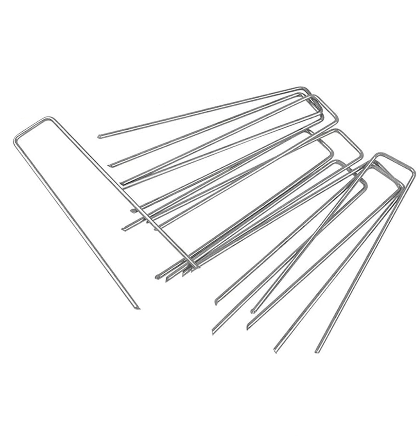 6 inch Galvanized U Shaped Nails Pins Tent Pegs Garden Stake for Securing Weed Fabric Landscape Fabric Netting Ground Cover