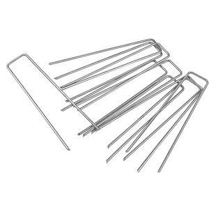 6 inch Galvanized U Shaped Nails Pins Tent Pegs Garden Stake for Securing Weed Fabric Landscape Fabric Netting Ground Cover