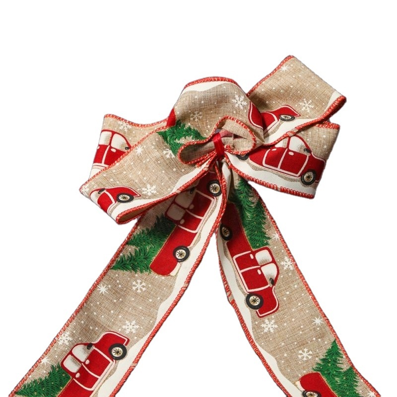 Holiday 3D Plaid Ribbon Pull Bow Jumbo Party Gift Wrap Handmade Manufacturing Christmas Ribbons